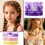Glow in the Dark Pony Beads Kit: 2300PCS Kandi Bracelet, Keychain Making Set - Image 5