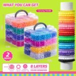 10000PCS Pony Beads Bulk Kit: 48 Colors for Bracelets, Hair Braids, Keychains, Crafts - Image 2