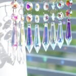 20PCS Aurora Crystal Icicle Prisms Chandelier Suncatcher Rainbow Maker Window Hanging Decor