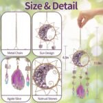 Amethyst Crystal Suncatcher Purple Rainbow Window Hanging Car Charm Garden Home Decor - Image 5