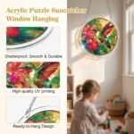 Emerald Flame Hummingbird Acrylic Puzzle Suncatcher Stained Glass Window Hanging Decor Gift - Image 2