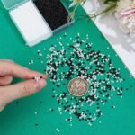 Glass Seed Beads White Black 2MM Round Spacer Beads for Jewelry Making Crafts