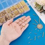 Golden Twisted Bugle Beads Kit: 1606 Pieces, 7 Sizes Metallic Tube Spacer Beads