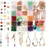DIY Bag Charm Kit: Colorful Beads, Gold Carabiners, Keychain Making Supplies