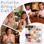 DIY Bag Charm Kit: Colorful Beads, Gold Carabiners, Keychain Making Supplies - Image 3