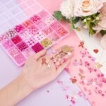 Breast Cancer Awareness Jewelry Making Kit: Pink Ribbon Charms, Beads (1761PCS)