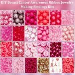 Breast Cancer Awareness Jewelry Making Kit: Pink Ribbon Charms, Beads (1761PCS) - Image 4