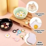 30PCS Food Pendant Charms: Frying Pan, Egg, Spatula Enamel Charms for Jewelry Making - Image 4