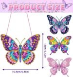 Butterfly Diamond Art Suncatcher Kit: DIY Gem Painting Window Hanging Craft (4PCS) - Image 2
