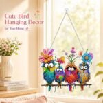 Colorful Birds Diamond Art Suncatcher Kit: DIY Gem Painting Window Hanging - Image 2