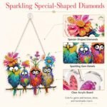 Colorful Birds Diamond Art Suncatcher Kit: DIY Gem Painting Window Hanging - Image 4