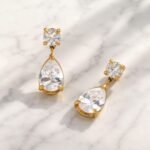 Pear Drop CZ Dangle Earrings | Cubic Zirconia Water Drop Earrings | Stainless Steel Teardrop Dangle Earrings | Elegant Everyday Jewelry Gift - Image 7