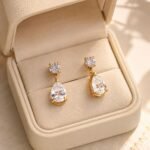 Pear Drop CZ Dangle Earrings | Cubic Zirconia Water Drop Earrings | Stainless Steel Teardrop Dangle Earrings | Elegant Everyday Jewelry Gift - Image 8