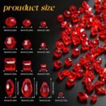1500PCS Red Crystal Glass Beads Kit Bicone Rondelle Cube Teardrop Jewelry Making Supplies - Image 2