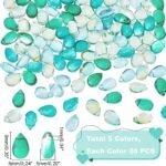 100PCS Czech Glass Teardrop Beads Blue Green Crystal Water Drop Jewelry Making Supplies - Image 3