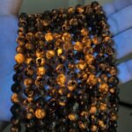 43PCS 8MM Yooperlite Stone Beads Flame Glow UV Reactive Gemstone Beads for Jewelry Making