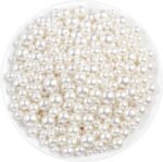 800PCS Ivory Pearl Beads Assorted Sizes Loose Pearls for Jewelry Making Crafts Vase Fillers
