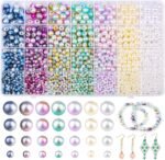 Multicolor Pearl Beads Assortment: 4mm-10mm Loose Pearls for Jewelry Making Crafts - Image 2