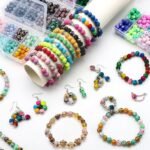 200PCS 8MM Starry Sky Glass Beads Bohemian Polka Dot Round Beads for Jewelry Making Crafts