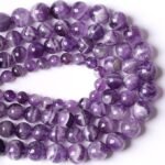 61PCS 6MM Purple Amethyst Dream Lace Beads, Natural Quartz Crystal Strand (15 inch)