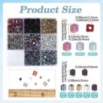 6540PCS Square Glass Beads: 8 Styles Opaque Crystal Spacer Beads for Jewelry Making Crafts - Image 3