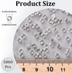 3000PCS 3MM White Glass Seed Beads 8/0 Silver Lined Transparent Round Spacer Beads Jewelry Making - Image 3