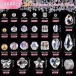 2000+ PCS Crystal Glass Beads Kit: 24 Styles, 3-15MM Faceted AB Jewelry Making - Image 2