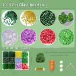 Green Glass Beaded Plant DIY Kit: Suncatcher Craft, Video Tutorial - Image 5