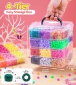 4200PCS Pony Beads Kit 27 Colors Solid Glitter Friendship Bracelet Jewelry Making Craft Supplies - Image 4
