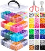 4200PCS Pony Beads Kit 27 Colors Solid Glitter Friendship Bracelet Jewelry Making Craft Supplies