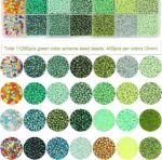 Glass Seed Beads Kit: 11200PCS 3MM Green Tones for Jewelry Making Crafts - Image 3