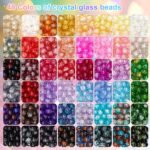 1450PCS Crackle Glass Beads Kit 48 Colors 8MM Bracelet Making Jewelry DIY Craft Supplies - Image 4