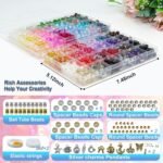 1450PCS Crackle Glass Beads Kit 48 Colors 8MM Bracelet Making Jewelry DIY Craft Supplies - Image 3