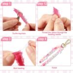 Pastel Pink Alphabet Bead Keychain Kit: Heart, Star, Flower Charms, DIY Craft Set - Image 4