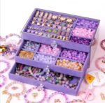 12 Color Glass Beads Kit with Purple Storage Case for Bracelet Making