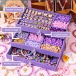 12 Color Glass Beads Kit with Purple Storage Case for Bracelet Making - Image 5