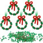 48 Sets Christmas Beaded Ornament DIY Kit Holiday Tree Hanging Decorations Craft Supplies - Image 2