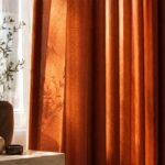 Orange Velvet Curtains | Luxury Window Panels | Blackout Curtain Panel | Modern Living Room Bedroom Window Decor - Image 6