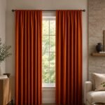 Orange Velvet Curtains | Luxury Window Panels | Blackout Curtain Panel | Modern Living Room Bedroom Window Decor - Image 8