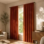 Orange Velvet Curtains | Luxury Window Panels | Blackout Curtain Panel | Modern Living Room Bedroom Window Decor - Image 2