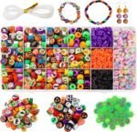 Halloween Clay Beads Charms Kit | Heishi Polymer, Glow, Letter Beads for DIY Jewelry Making