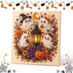 Halloween Ghost Pearl Art DIY Kit | 3D Diamond Painting Spooky Wall Decor (Beginner)