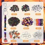 Halloween Bead Keychain Making Kit | Cross, Skull, Pony Clay Beads, DIY Craft Supplies - Image 3