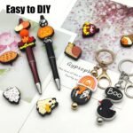 Halloween Rubber Focal Beads for Pens | Pumpkin Ghost Keychain DIY Supplies - Image 4