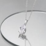 Teardrop CZ Necklace | Dainty Water Drop Pendant Necklace | Bridal Wedding Jewelry | Minimalist Gift For Her | Elegant Crystal Necklace - Image 10