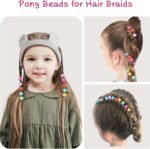 Glitter Hair Beads Kit for Braids | 1008PCS Pony Beads, Rubber Bands, Beaders, Comb, Clips - Image 4