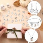 100PCS Halloween Ghost Charms | Glow in the Dark Alloy Ghost Pendants DIY Jewelry Bracelet Keychain - Image 3