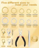 2400PCS Jewelry Making Kit | Gold Silver Jump Rings, Clasps, Pliers Tools - Image 2