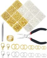 2400PCS Jewelry Making Kit | Gold Silver Jump Rings, Clasps, Pliers Tools