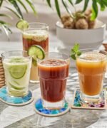 DIY Mosaic Coaster Kit: 4 Glass Tile Sets, Wooden Bases, Craft Gift - Image 5
